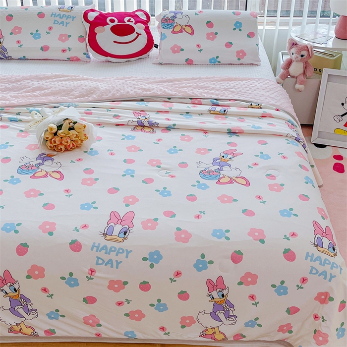 91家纺网 家纺一手货源 找家纺 2024新款A类针织棉凉豆豆夏被夏凉被空调被-迪士尼系列 黛西