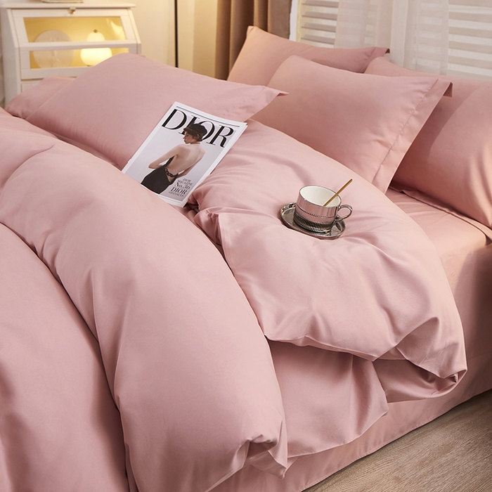 91家纺网 家纺一手货源 找家纺 （总）丝涟家居 2025新款纯色亲肤棉磨毛四件套