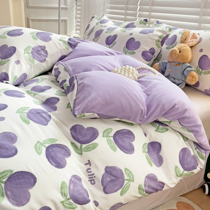 91家纺网 家纺一手货源 找家纺 纽缦家纺 2024水洗双层纱被套 南岛小镇