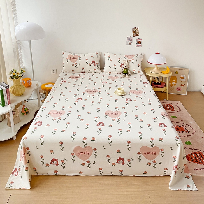 91家纺网 家纺一手货源 找家纺 纽缦家纺 2024水洗双层纱床单 日记小姐