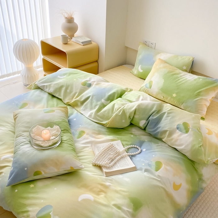 91家纺网 家纺一手货源 找家纺 川悦生活 2024爆款13372全棉卡通小清新四件套三件套 爱哒哒