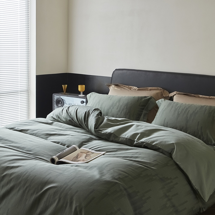 91家纺网 家纺一手货源 找家纺 （总）梦享生活家居 2024新款100支长绒棉贡缎轻奢风四件套-洛克 