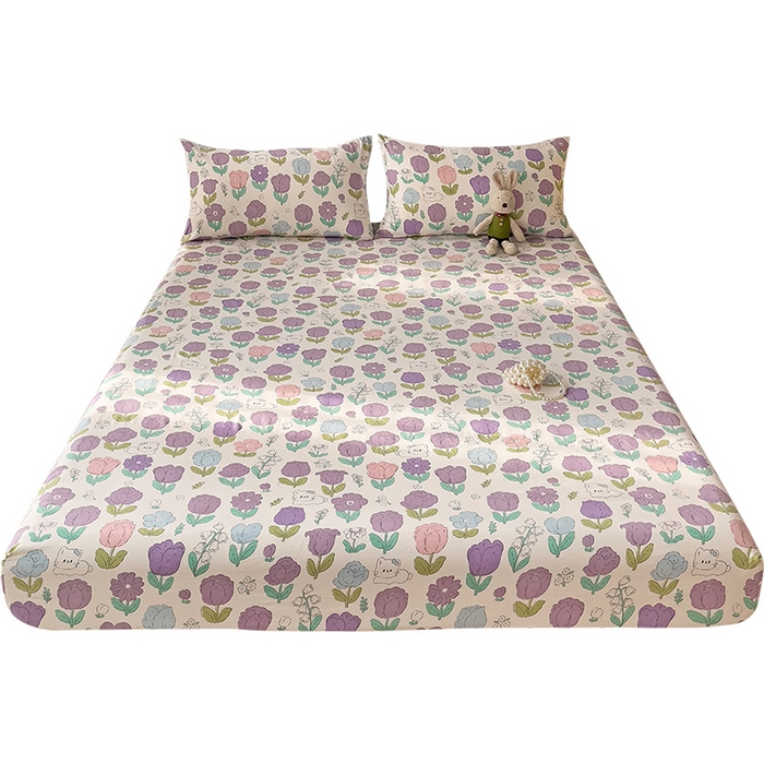 91家纺网 家纺一手货源 找家纺 （总）纽缦家纺 2024水洗双层纱单床笠