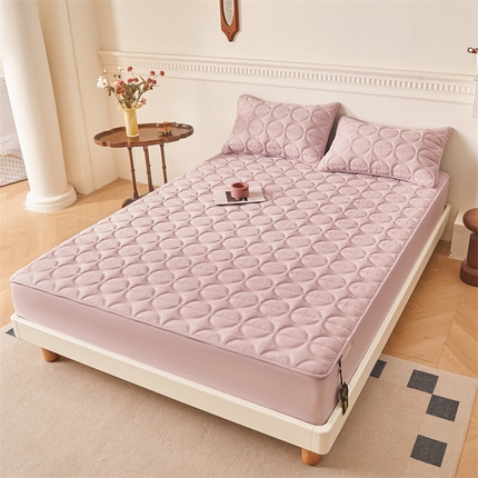 91家纺网 家纺一手货源 找家纺 （总）3C 2024新款全棉圆圈夹棉大豆床笠