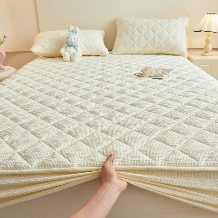 91家纺网 家纺一手货源 找家纺 （总）多谷家纺 2024新款针织提花大豆夹棉床笠