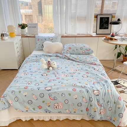 91家纺网 家纺一手货源 找家纺 （总） 暖生活 2025新款牛奶针织棉大豆夏被（长期款）