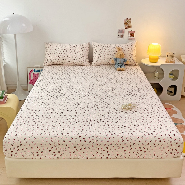 91家纺网 家纺一手货源 找家纺 纽缦家纺 2024水洗双层纱单床笠 遇见米