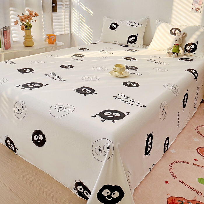 91家纺网 家纺一手货源 找家纺 纽缦家纺 2024水洗双层纱床单 小黑球