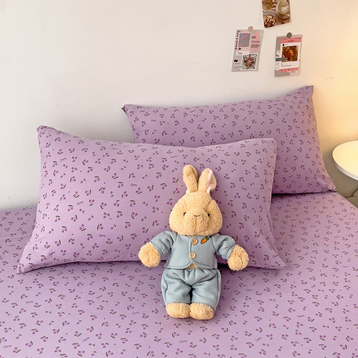 91家纺网 家纺一手货源 找家纺 纽缦家纺 2024水洗双层纱单床笠 遇见紫