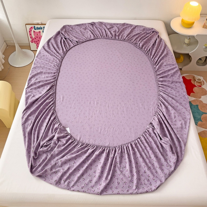 91家纺网 家纺一手货源 找家纺 纽缦家纺 2024水洗双层纱单床笠 遇见紫