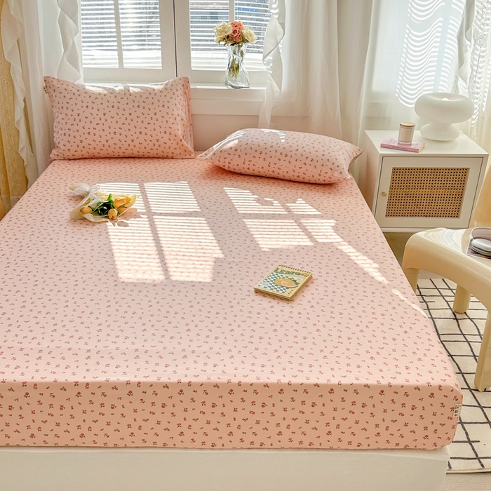 91家纺网 家纺一手货源 找家纺 简宜家居（朝初家纺） 2025新款全棉老粗布A版单床笠 玫瑰花园