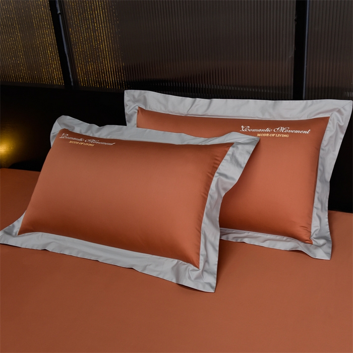 91家纺网 家纺一手货源 找家纺 瑞驰家纺2024新款长绒棉绣花四件套伊莎贝尔系列 伊莎贝尔-珊瑚橙