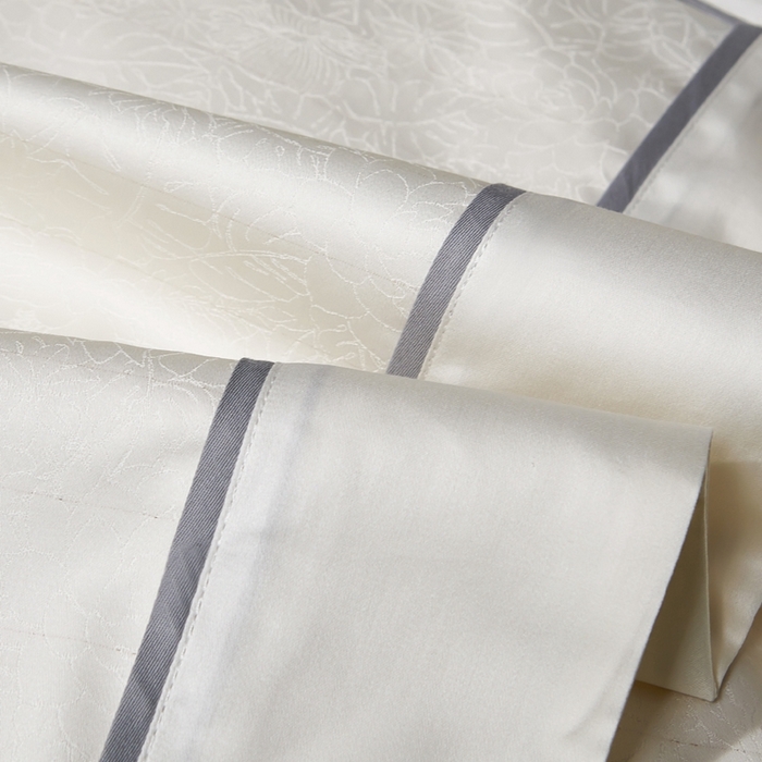 91家纺网 家纺一手货源 找家纺 U品汇 2024新款100支长绒棉提花四件套 莱雅-奶油白