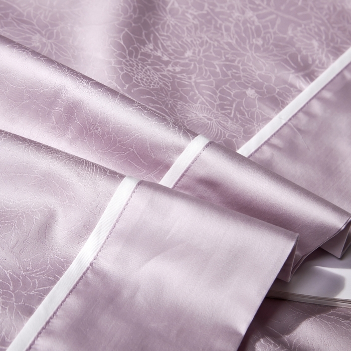 91家纺网 家纺一手货源 找家纺 U品汇 2024新款100支长绒棉提花四件套 莱雅-香叶紫