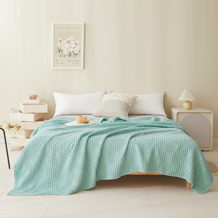 91家纺网 家纺一手货源 找家纺 （总）悦然2025款全棉A类镂空纱布夏被毛巾被