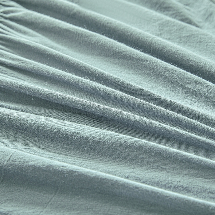 91家纺网 家纺一手货源 找家纺 3C 2024新款全棉色织水洗绵抗菌床笠 烟灰色