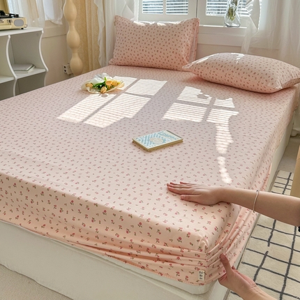 91家纺网 家纺一手货源 找家纺 简宜家居（朝初家纺） 2025新款全棉老粗布A版单床笠 玫瑰花园