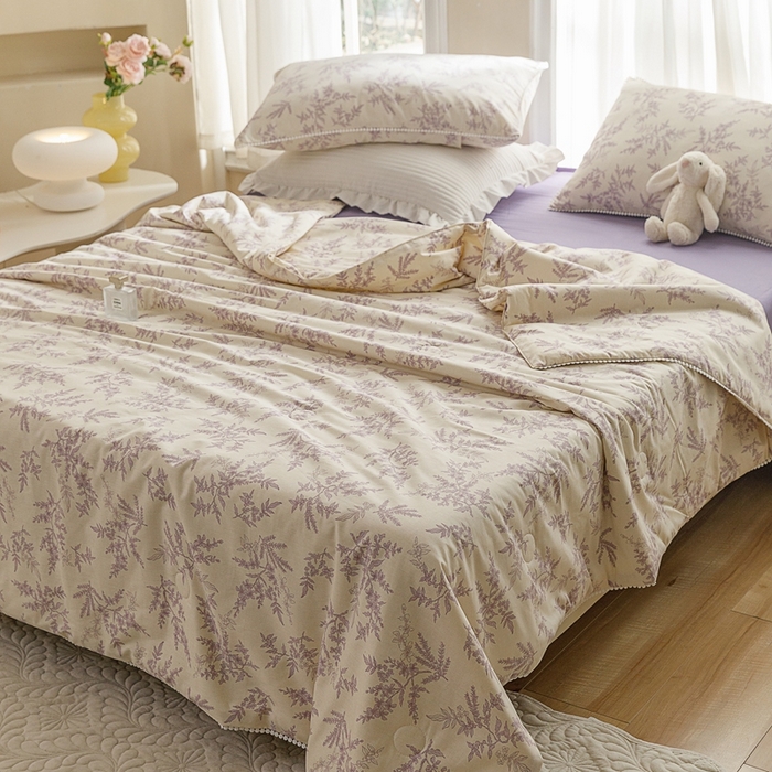 91家纺网 家纺一手货源 找家纺 优被业 2025新款全棉13372大豆夏被四件套小碎花系列 妙影