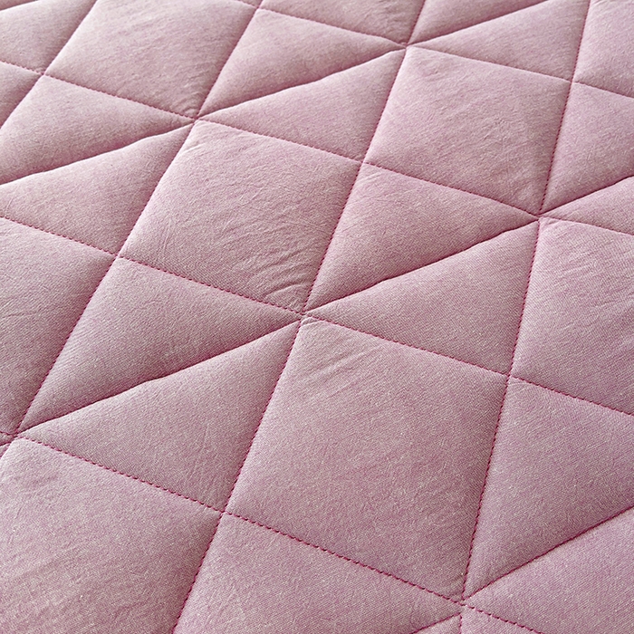 91家纺网 家纺一手货源 找家纺 3C 2024新款全棉夹棉大豆床护垫 香芋紫