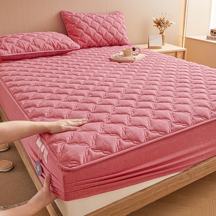 91家纺网 家纺一手货源 找家纺 （总）3C 2024新款全棉色织水洗绵抗菌床笠