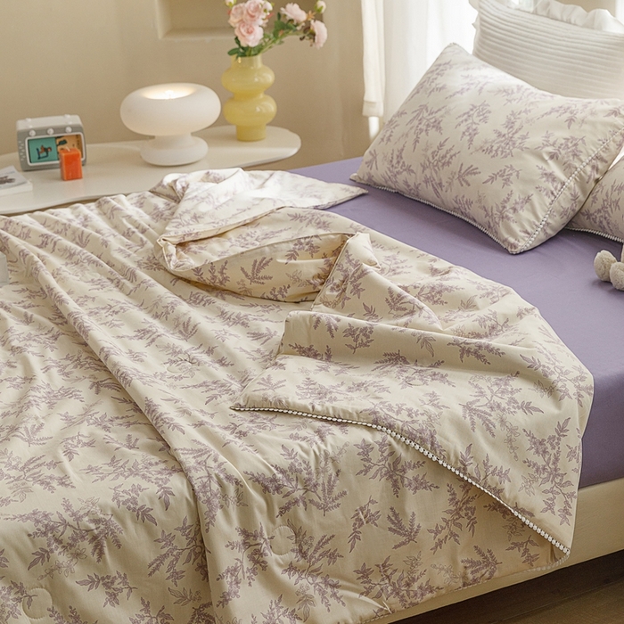 91家纺网 家纺一手货源 找家纺 优被业 2025新款全棉13372大豆夏被四件套小碎花系列 妙影