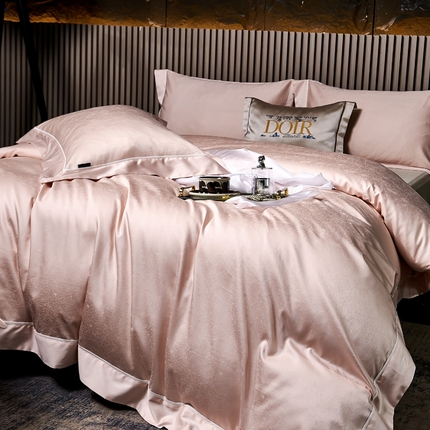 U品汇  2024新款100支长绒棉提花四件套 莱雅-豆沙