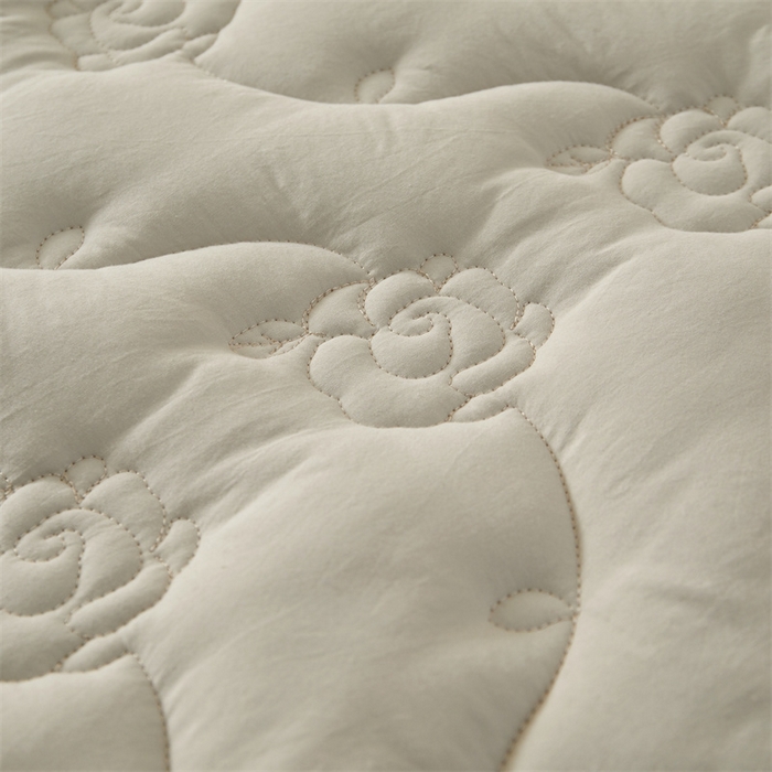 91家纺网 家纺一手货源 找家纺 3C 2024新款玫瑰水洗棉床裙式床笠 烟雾灰