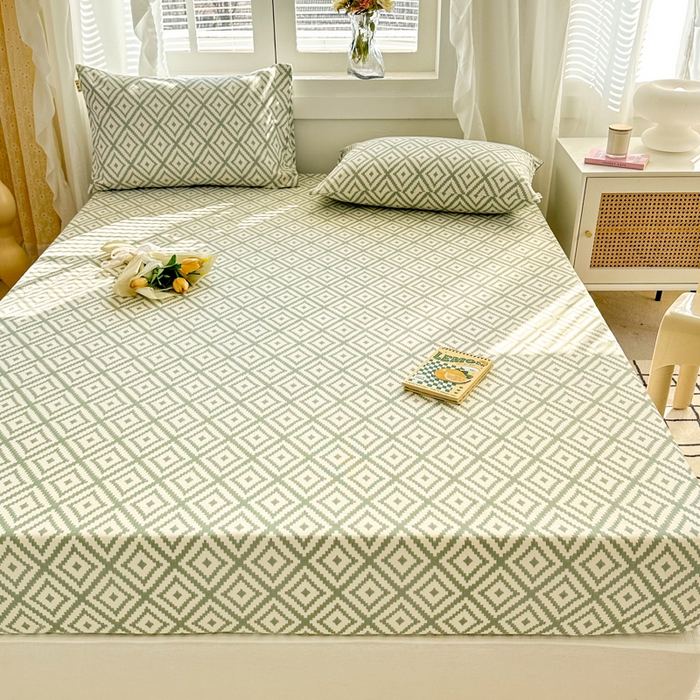 91家纺网 家纺一手货源 找家纺 简宜家居（朝初家纺） 2025新款全棉老粗布A版单床笠 朴素