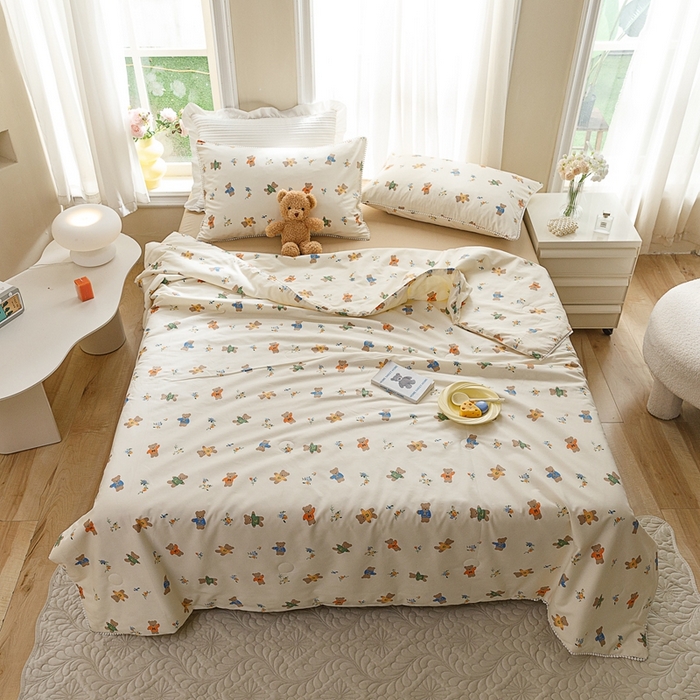 91家纺网 家纺一手货源 找家纺 优被业 2025新款全棉13372大豆夏被四件套小碎花系列 奇迹世界