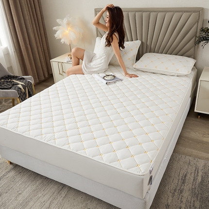 3C 2024新款H标刺绣床笠 珍珠白