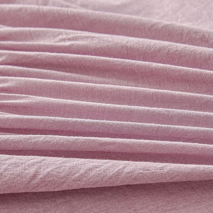 91家纺网 家纺一手货源 找家纺 3C 2024新款全棉色织水洗绵抗菌床笠 浅紫色