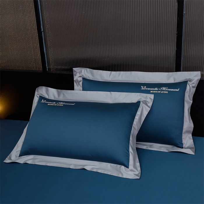 91家纺网 家纺一手货源 找家纺 瑞驰家纺2024新款长绒棉绣花四件套伊莎贝尔系列 伊莎贝尔-梦幻蓝