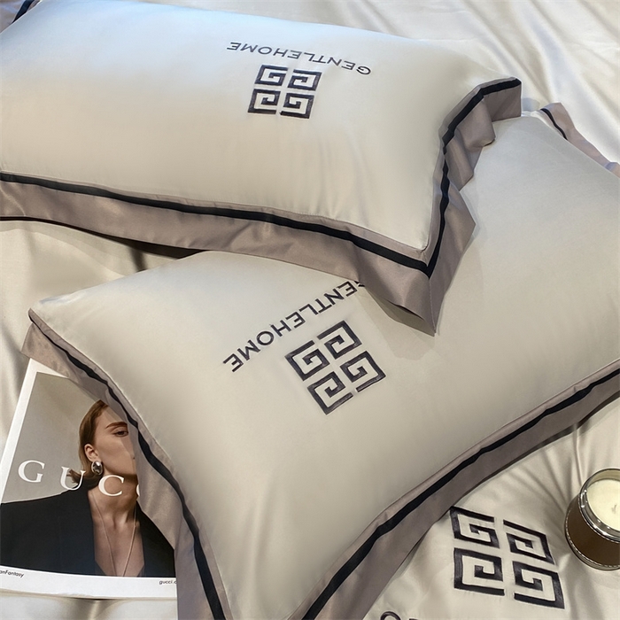 91家纺网 家纺一手货源 找家纺 笙意家纺 2025新款水洗真丝宽边四件套-挪威系列 挪威-山灰+中灰