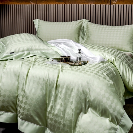 91家纺网 家纺一手货源 找家纺 （总）U品汇 2024款100支贡缎60s双股长绒棉提花纯棉全棉四件套轻奢