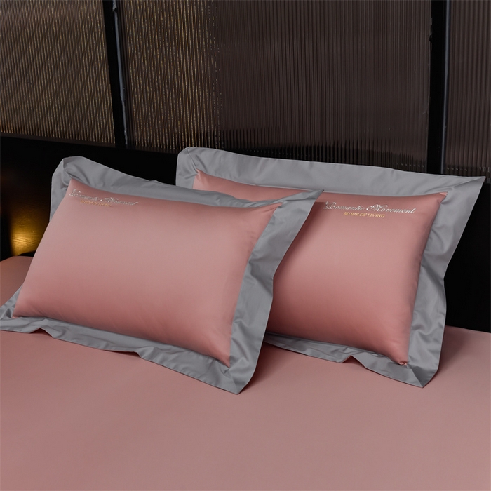 91家纺网 家纺一手货源 找家纺 瑞驰家纺2024新款长绒棉绣花四件套伊莎贝尔系列 伊莎贝尔-虾粉