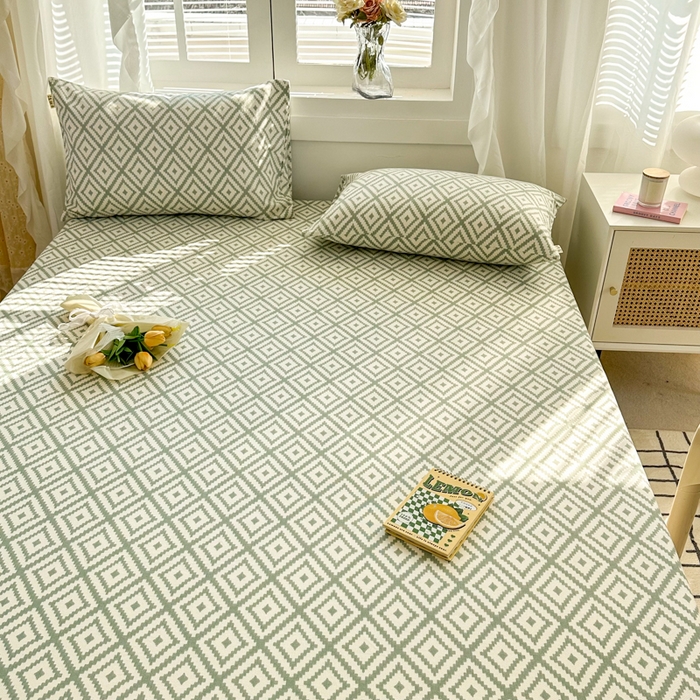 91家纺网 家纺一手货源 找家纺 简宜家居（朝初家纺） 2025新款全棉老粗布A版单床笠 朴素