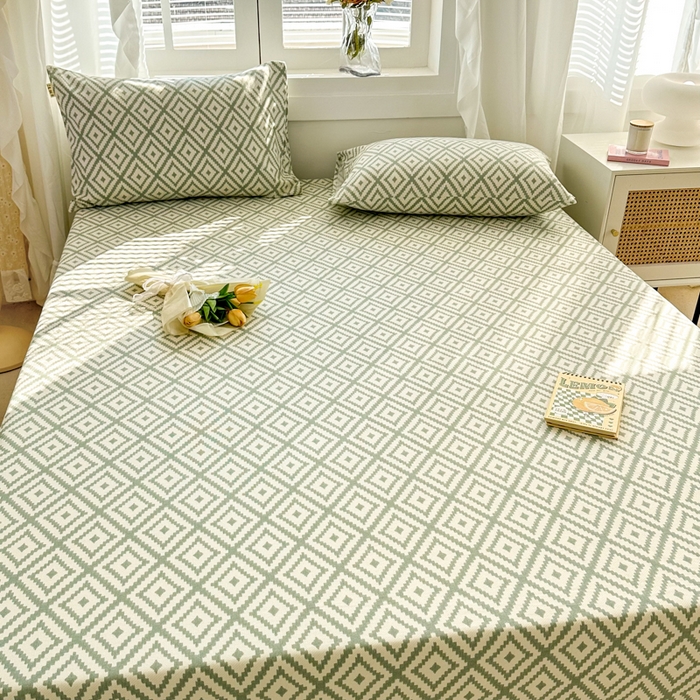 91家纺网 家纺一手货源 找家纺 简宜家居（朝初家纺） 2025新款全棉老粗布A版单床笠 朴素