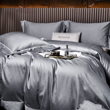 91家纺网 家纺一手货源 找家纺 （总）U品汇 2024款100支贡缎60s双股长绒棉提花纯棉全棉四件套轻奢