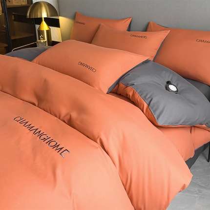 91家纺网 家纺一手货源 找家纺 （总）小久久（小九九） 2024新款时尚简约刺绣磨毛四件套-凯莉丝系列