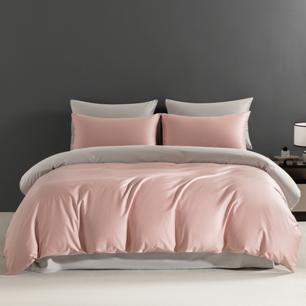 91家纺网 家纺一手货源 找家纺 淳绵 2024新款50*50S长绒棉经典双拼四件套孚星 孚星-珍珠粉