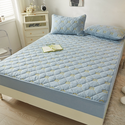 91家纺网 家纺一手货源 找家纺 （总）3C 2024新款全棉抗菌抑菌云朵刺绣床笠