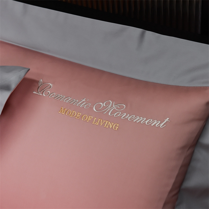 91家纺网 家纺一手货源 找家纺 瑞驰家纺2024新款长绒棉绣花四件套伊莎贝尔系列 伊莎贝尔-虾粉