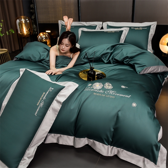 91家纺网 家纺一手货源 找家纺 （总）瑞驰家纺2024新款长绒棉绣花四件套伊莎贝尔系列