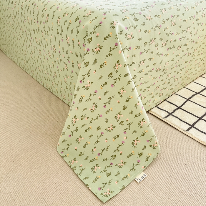 91家纺网 家纺一手货源 找家纺 简宜家居（朝初家纺） 2025新款全棉老粗布A版单床单 紫荆