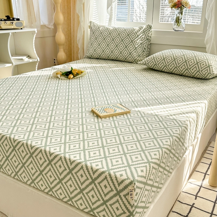 91家纺网 家纺一手货源 找家纺 简宜家居（朝初家纺） 2025新款全棉老粗布A版单床笠 朴素