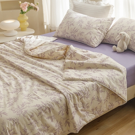 优被业 2025新款全棉13372大豆夏被四件套小碎花系列 妙影