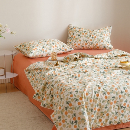 91家纺网 家纺一手货源 找家纺 （总）优被业 2025新款全棉13372大豆夏被四件套小碎花系列