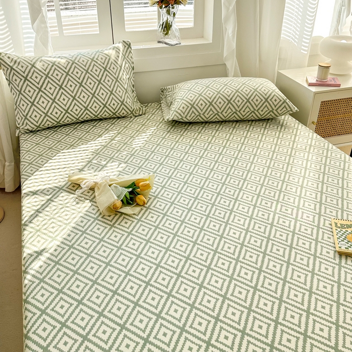 91家纺网 家纺一手货源 找家纺 简宜家居（朝初家纺） 2025新款全棉老粗布A版单床笠 朴素