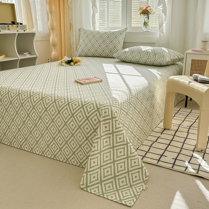 91家纺网 家纺一手货源 找家纺 简宜家居（朝初家纺） 2025新款全棉老粗布A版单床单 朴素