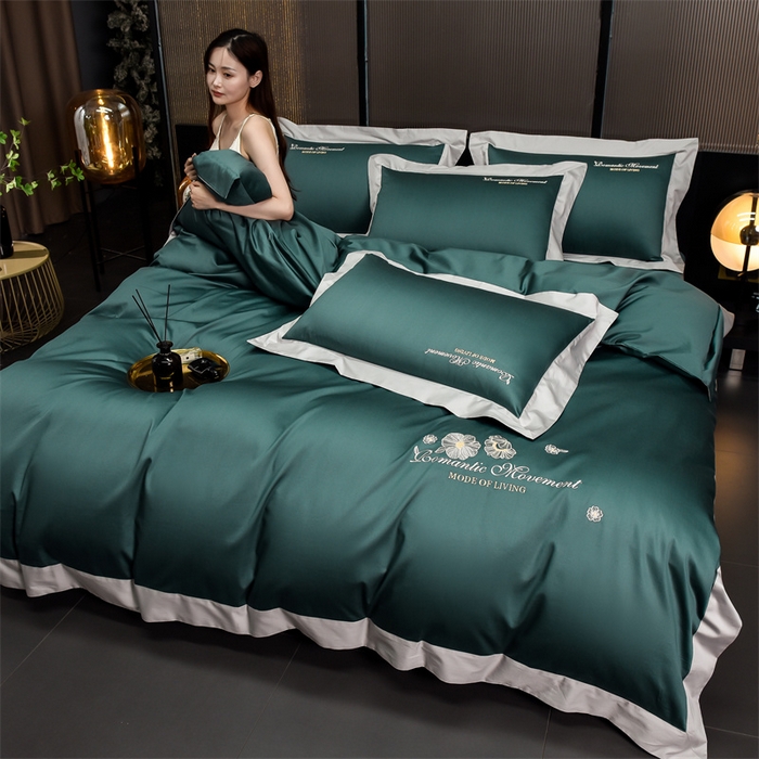 91家纺网 家纺一手货源 找家纺 （总）瑞驰家纺2024新款长绒棉绣花四件套伊莎贝尔系列